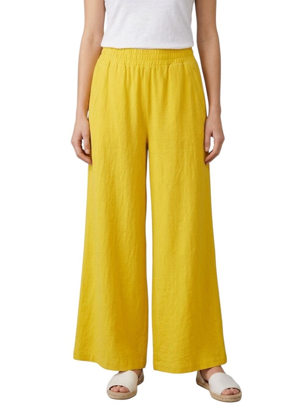 OFFLINE By Aerie Summer Lights Terry Wide Leg Pants Yellow Women’s M NWT